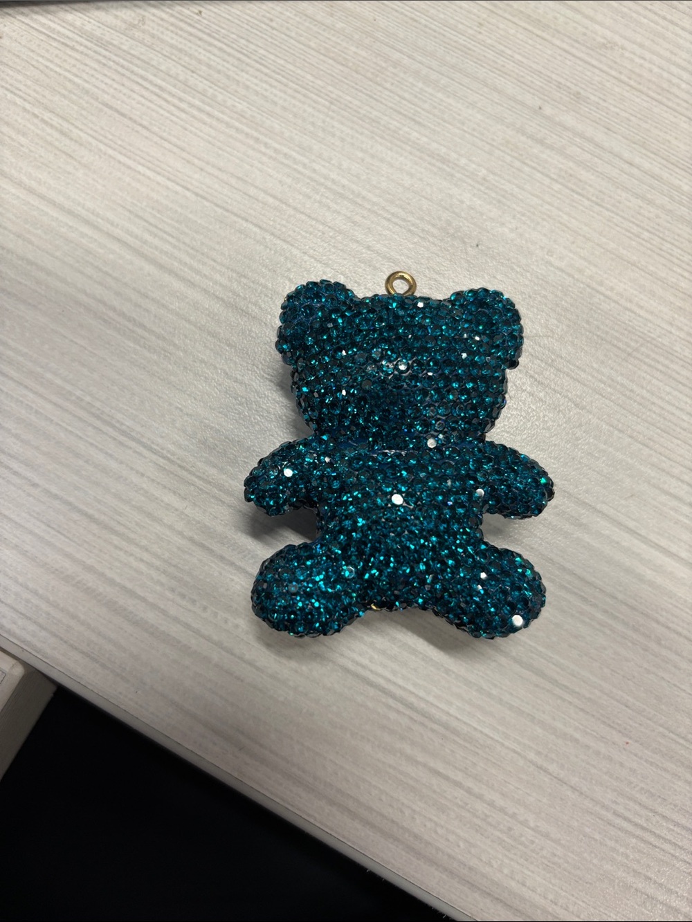🎻Sparkling Teal Teddy Keyring Charm - Accessories